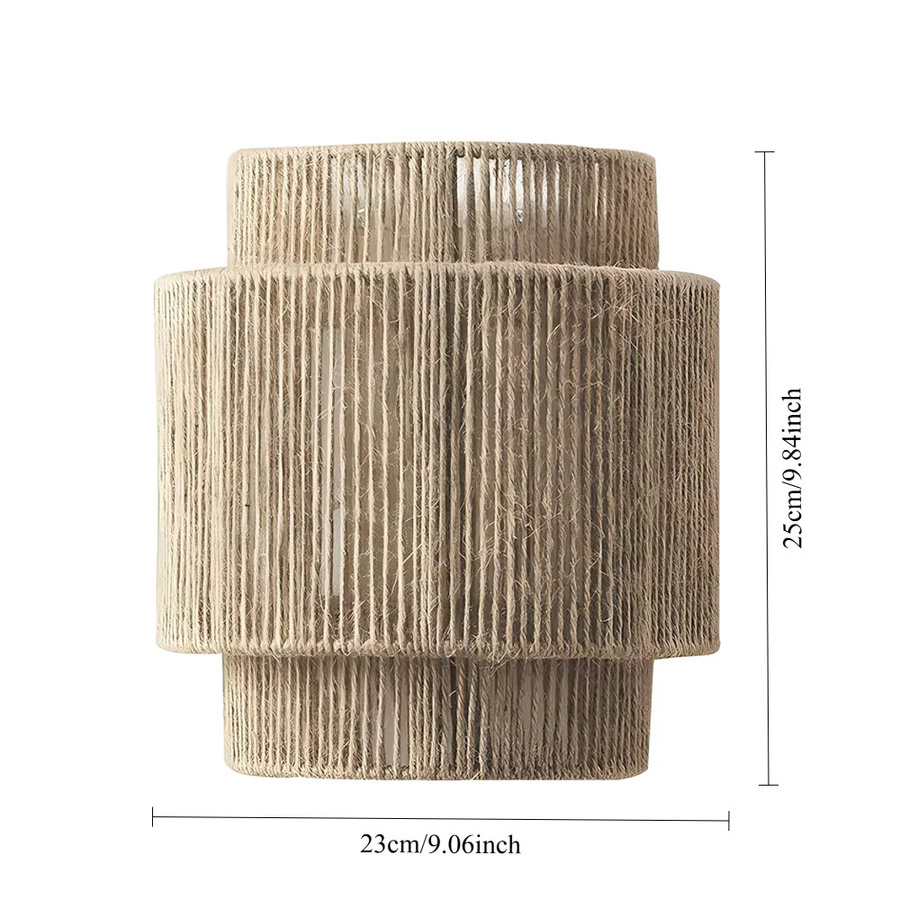 JOYINLED Boho Rattan Wandleuchte in Braun mit warmweißem Licht für Wohnzimmer, Schlafzimmer und Treppen - Bild 3