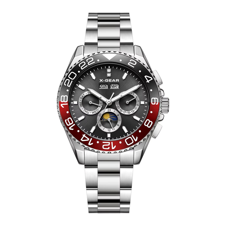X-GEAR Chronograph, Automatik, Edelstahl, Schwarz, Herren - Bild 7