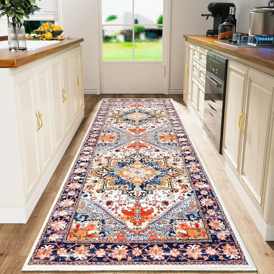 VIKAMA Boho Persischer Flanell-Teppich in Multicolour für Wohnzimmer, Küche oder Flur, B/T: 120 x 40 cm - Bild 2