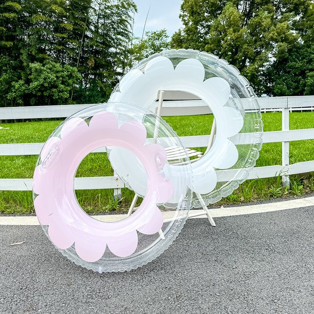 CatXaa Transparenter Blumen-Schwimmring, für Erwachsene, transparent - Bild 1
