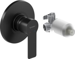 Duravit D-Code Fertigset Brause und Einhebelmischer mit Keramikmischarmatur, rund, schwarz matt - Bild 1