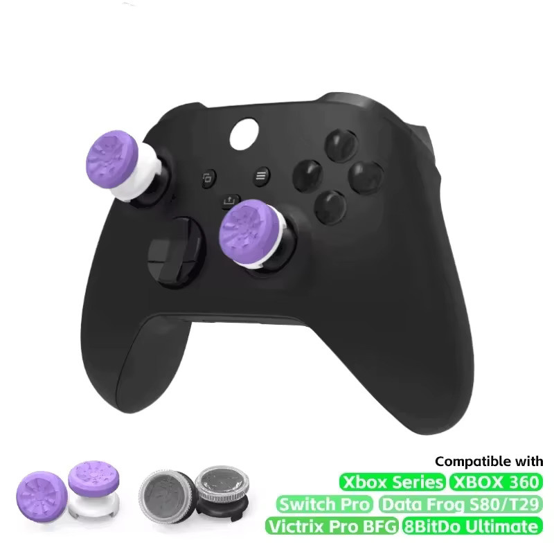 DATA FROG FPS Galaxy Thumb Grip Caps High-Rise Joystick Covers für Xbox One, Switch Pro und 8BitDo Ultimate Controller in Schwarz und Lila - Bild 2