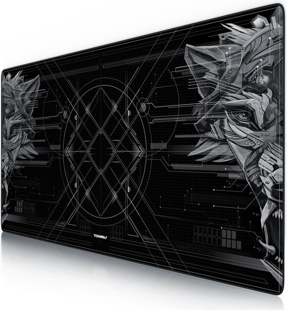 Titanwolf Gaming Mauspad Doppelwolf XXXL Speed Mousepad, Farbe: Schwarz, B/T: 120 x 60 cm - Bild 1