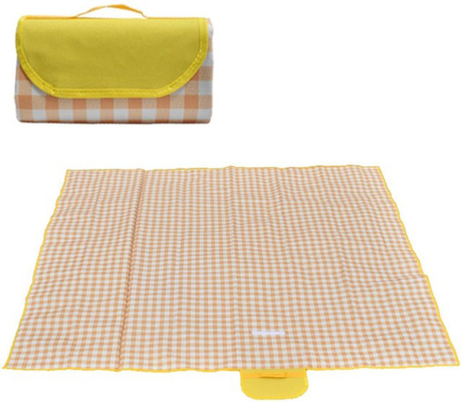 TOMTOP JMS Picknickdecke für den Außenbereich, wasserdicht und sanddicht, faltbar mit Tragegriff, Gelb