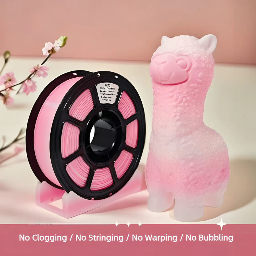 GIOIO Regenbogen PETG Filament 1,75mm Rosa-Weiß Farbwechselnd für FDM 3D-Druck 1kg - Bild 3