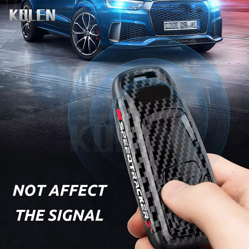 KOLEN Kohlefaser Auto Remote Key Case Abdeckung für Audi A1 A3 A4 A5 A6 Q3 Q5 Q7 TT Sline in Schwarz - Bild 2