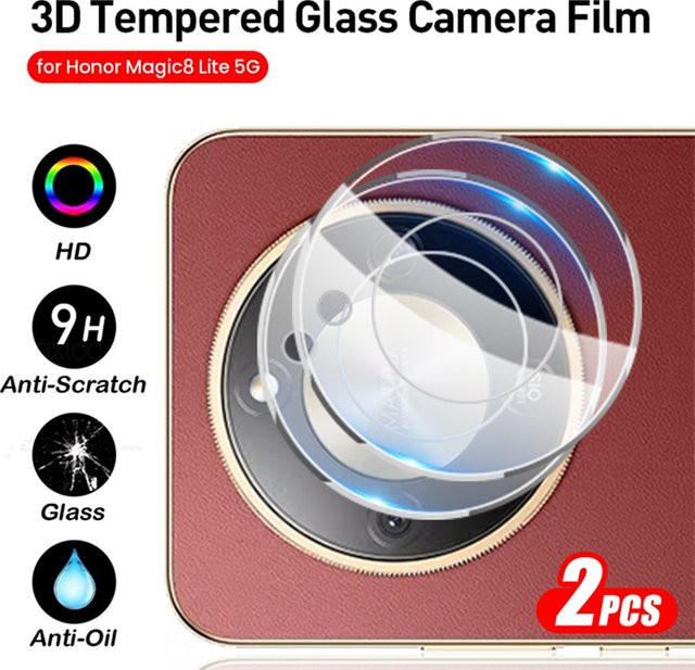 2 Stück 3D Kamera-Schutzglas für Honor X9d 5G und Magic8 Lite, transparent - Bild 1