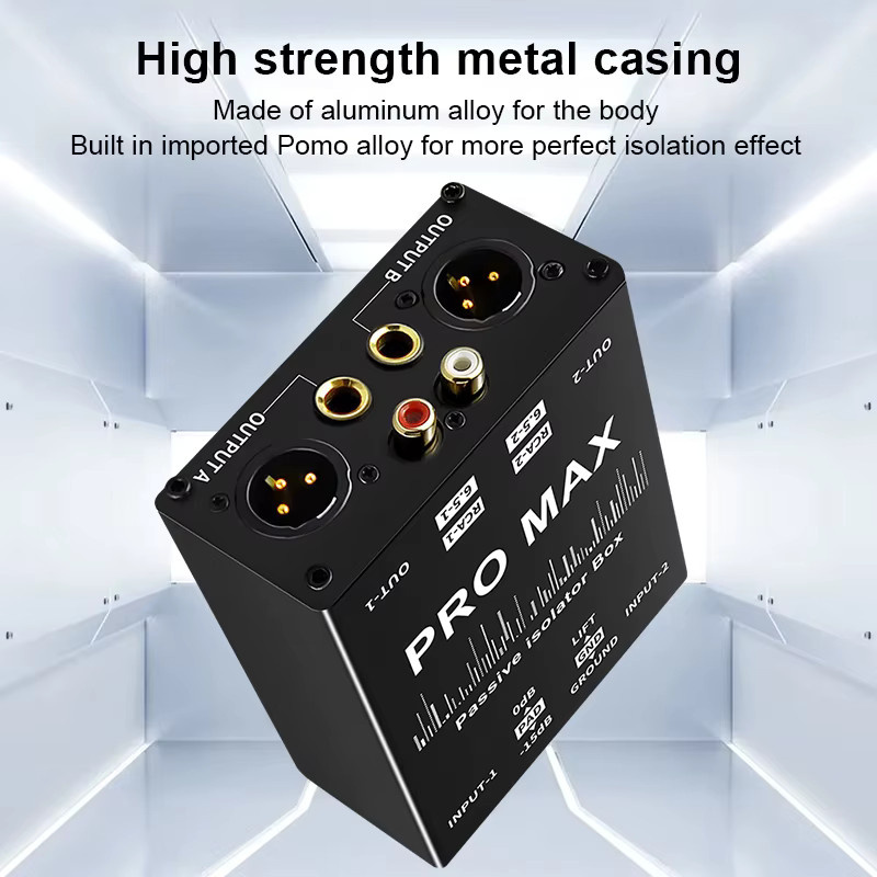 TITAK 2-Wege-Audio-Isolator Noise Eliminator Zweikanal-Rauschfilter für Mixer und Live-Übertragung in Schwarz mit XLR, 6,5 mm und RCA Lotus Anschlüssen sowie 3,5 mm Klinke - Bild 4