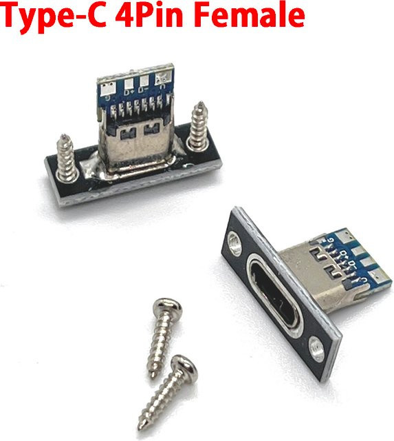 LAJQTAO USB 3.1 Typ-C Buchse mit Befestigungsplatte und Schrauben, weiß - Bild 1