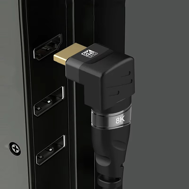 BSN HDMI 2.1 Adapter 90 und 270 Grad Rechtwinkliger Stecker auf Buchse Konverter in Schwarz für TV, Laptop, PC und Monitor - Bild 4