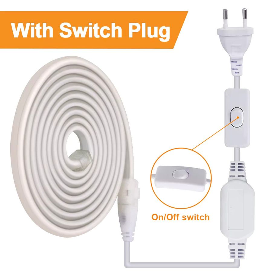 Asign COB-LED-Bandleuchte 220 V, flexibel, IP65 wasserdicht, mit Ein-Aus-Schalter und EU-AU-Stecker, wählbar in warmweiß, neutralweiß oder kaltweiß - Bild 3
