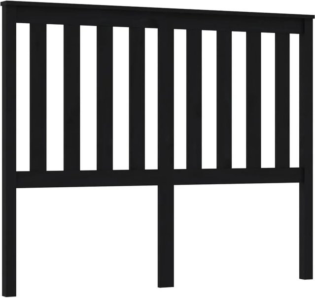 vidaXL Kopfteil aus Kiefer-Massivholz in Schwarz mit Lattendesign, B/H: 126 x 101 cm, Tiefe: 6 cm - Bild 1