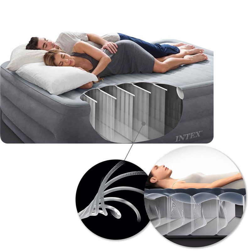 Intex Queen Comfort Elevated Airbed Luftbett in Beige und Braun, B/T/H: 152 x 203 x 51 cm - Bild 4