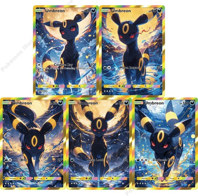 Keeppley Pokémon Umbreon Karten, Nachfüllpack, 5-teiliges Set - Bild 1
