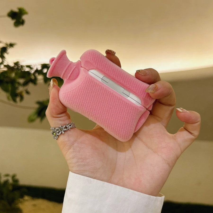 Kreatives 3D-Heizkissen in Pink als pelzige Winterhülle für Apple AirPods 1 2 3 4 Pro 2 und Ladebox für AirPods Pro 3 - Bild 3