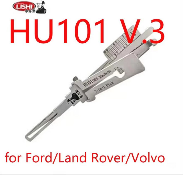 Lishi 2-in-1 Schlüsseldienst-Werkzeug HU101 Pick Decoder für Ford, Land Rover und Volvo in Silber - Bild 1