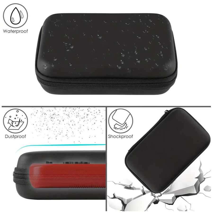 Schutztasche für r35s und r36s Handheld-Spielekonsolen in Schwarz zur sicheren Aufbewahrung von Retro Mini-Playern, Kabeln und Batterien - Bild 4