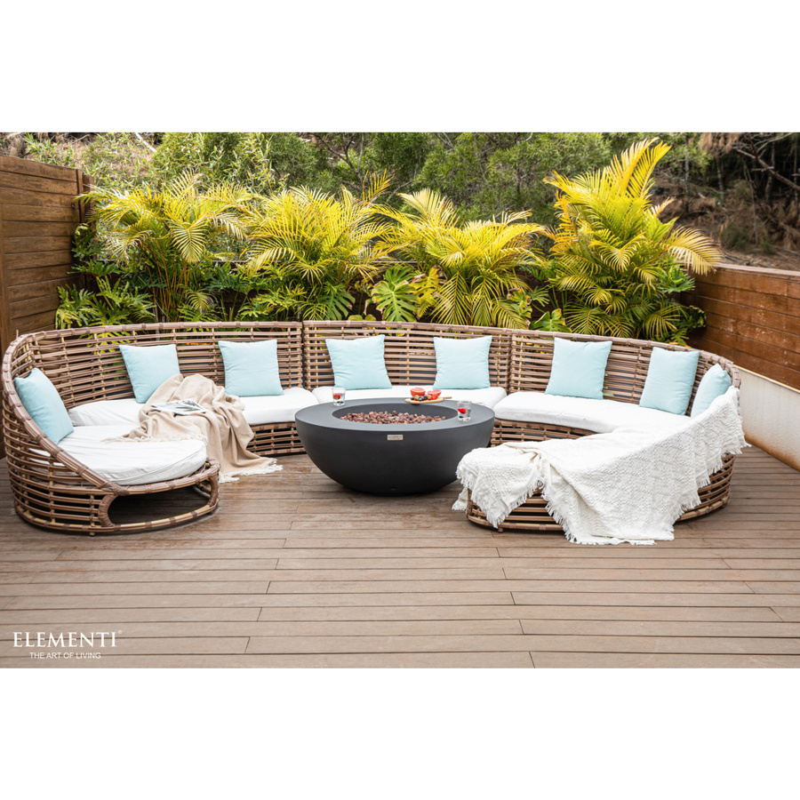 Elementi Gasfeuerstelle Lunar in Beton-Optik, anthrazit, B/T/H: 107 x 107 x 40 cm - Bild 2