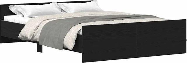vidaXL Bettgestell ohne Matratze in Schwarz und Eichen-Optik, B/T/H: 120 x 200 x 123 cm - Bild 1