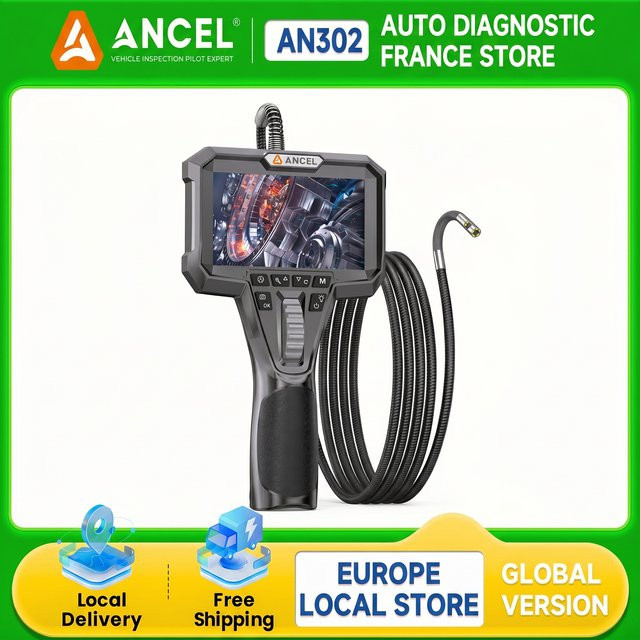 ANCEL AN302 Dual-Kamera-Endoskop mit zweiwege Gelenkfunktion und 7 LEDs in Schwarz - Bild 1