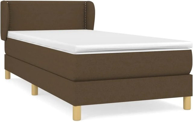 vidaXL Boxspringbett mit Matratze Dunkelbraun B/T/H: 100 x 200 cm - Bild 1