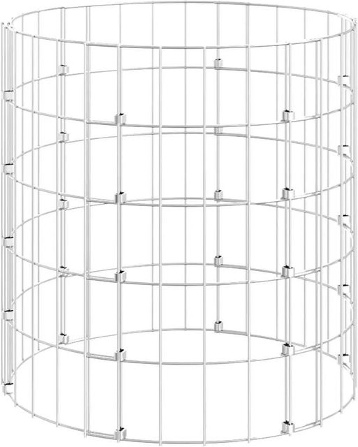 vidaXL Gabionen-Säule Rund aus verzinktem Stahl in Silber, Durchmesser: 50 cm - Bild 1