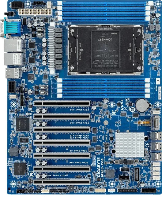 Gigabyte MS03-CE0 ATX Server-Mainboard mit LGA4677 Socket-E, Intel C741 Chipsatz, DDR5 Unterstützung und SATA Anschlüssen - Bild 1
