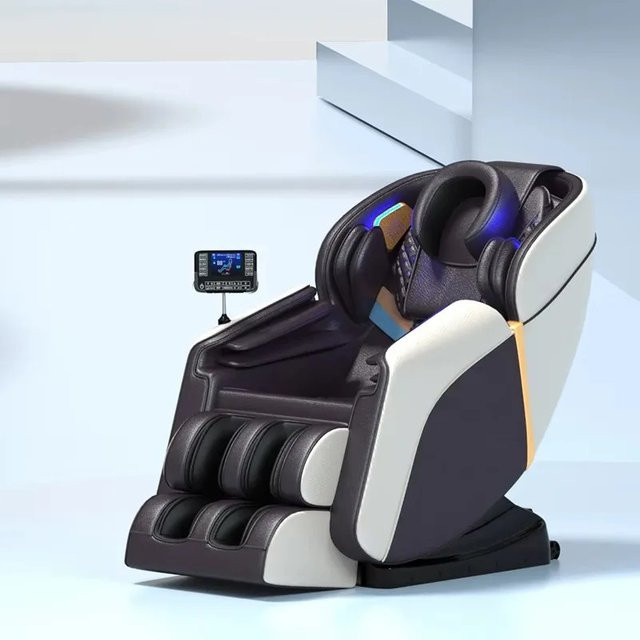 OUCEY Massagestuhl mit 3D 4D 8D Ganzkörper-Schwerelosigkeitsfunktion und Fußmassage, Farbe: Beige - Bild 1
