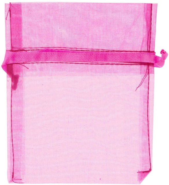 idee. Creativmarkt Organza Beutel in Fuchsia, 4 Stück, B: 12,5 cm, H: 10 cm - Bild 1