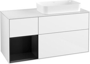 V&B Waschtischunterschrank Finion mit Wandbeleuchtung, Farbe: Weiß lackiert, B/T/H: 120 x 60 cm - Bild 1