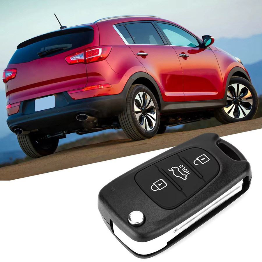 DOACT Schlüsselanhänger-Hülle für KIA 3-Tasten-Fernbedienung in Schwarz, passend für Rondo, Sportage, Soul und Rio - Bild 3