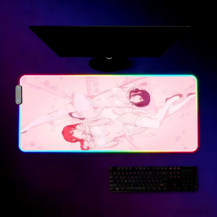 C-ChainsawES M-Man Movie R-Reze A-ArcS MousePad RGB LED Rutschfeste Gaming-Schreibtischunterlage XXL - Bild 3