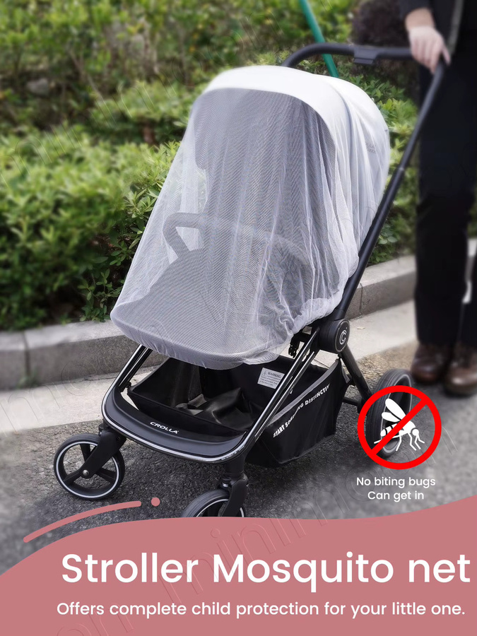 momo&dudu Kinderwagen-Moskitonetz in Weiß für vollständigen Insektenschutz - Bild 4