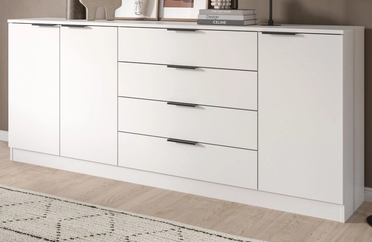 Sideboard Swan von Inn.Furn in Weiß, modern und matt, Breite: 185 cm, Höhe: 80 cm - Bild 1