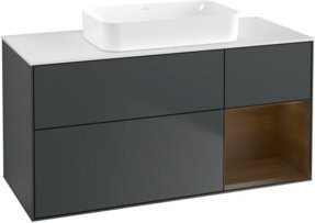 V&B Waschtischunterschrank Finion in Regalen Walnuss, matt lackiert, B/T: 120 x 60 cm - Bild 1