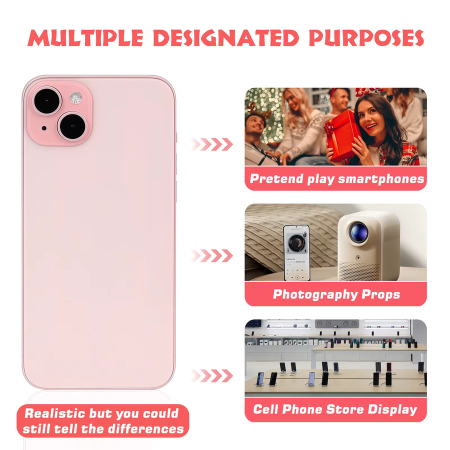 Dummy-Fake-Telefonmodell für iPhone 15 in Pink zur Präsentation von Mobiltelefonen - Bild 2
