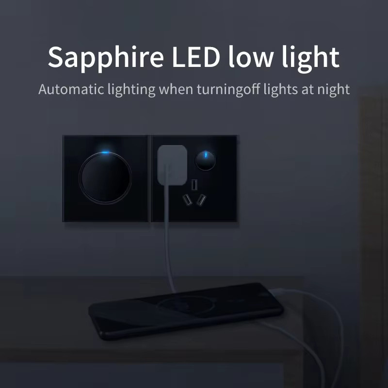 Goldener Glas-Lichtschalter mit USB-Buchse und Reset-Knopf für Schlafzimmer, 1-4 Gang, EU/UK Standard - Bild 4