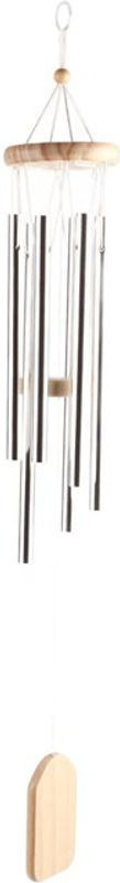 CosyHome Windspiel aus Metall und Holz in Silber als hängende Dekoration für den Außenbereich - Bild 1