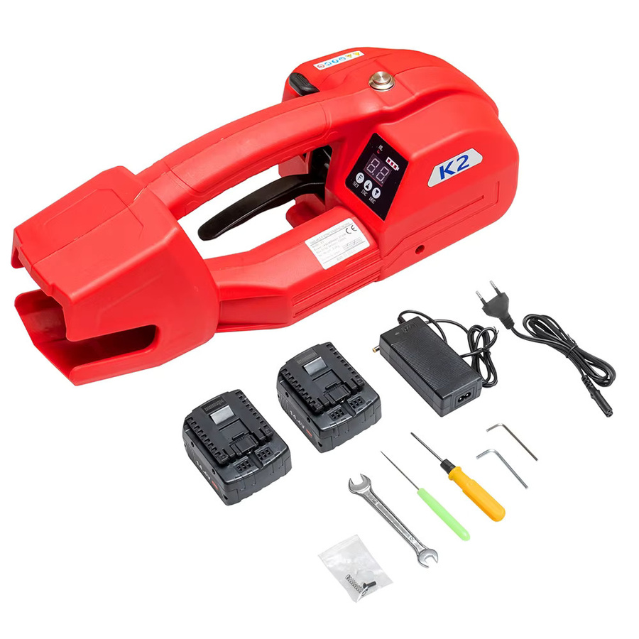 Podofo K2 Automatische Elektrische Umreifungsmaschine für PET/PP Bänder 11-16 mm in Rot mit Digitalanzeige - Bild 2