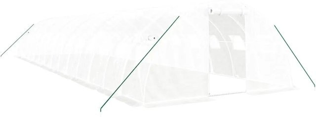 Furnicato Gewächshaus mit Stahlrahmen in Weiß, Fläche: 56 m², B/T/H: 14 x 4 x 2 m - Bild 1