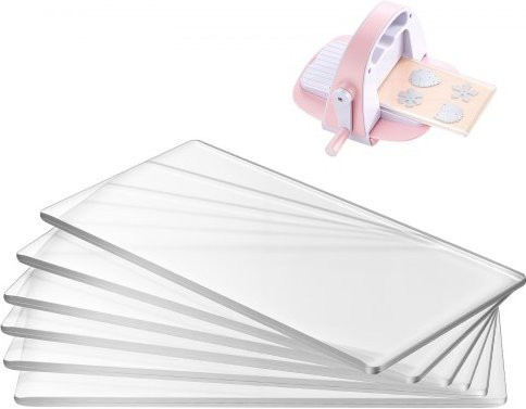 VEVOR Stanzplatten 6er-Pack aus Polycarbonat, Transparent, B/T/H: 17,0 x 8,0 x 0,25 cm, kompatibel mit VEVOR Stanz- und Prägemaschine KM-1830, für Scrapbooking und Kartenherstellung - Bild 1