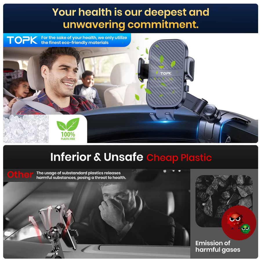 TOPK Universal Autotelefonhalter für das Dashboard in Schwarz als Handy- und GPS-Halterung für dein Auto - Bild 6