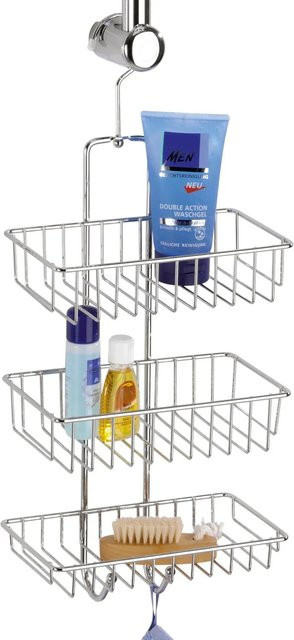 Wenko Exclusiv Duschcaddy Nivala mit 3 Ablagen in Chrom glänzend - Bild 1