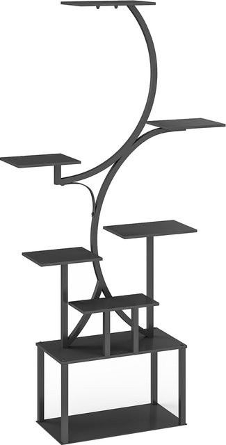 Outsunny Pflanzenständer in S-Form aus Metall mit 8 Ebenen, Schwarz, B/T/H: 74 x 26 x 158,5 cm - Bild 1