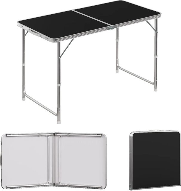 WOLTU Klappbarer Gartentisch Höhenverstellbar Schwarz B: 60 cm, T: 70 cm, H: 30-60 cm - Bild 1