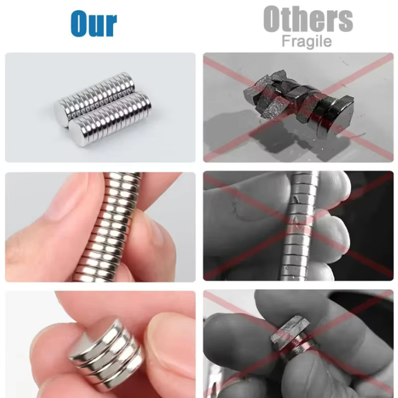 Starke runde Magneten in Silber für Kühlschrank, Whiteboard und Bastelprojekte, Durchmesser: 8 mm, Höhe: 3 mm - Bild 3