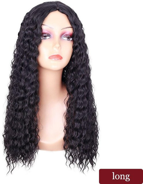 MISSQUEEN Afro-Kinky-Locken-Perücke, synthetisch, 26 Zoll, schwarz - Bild 1
