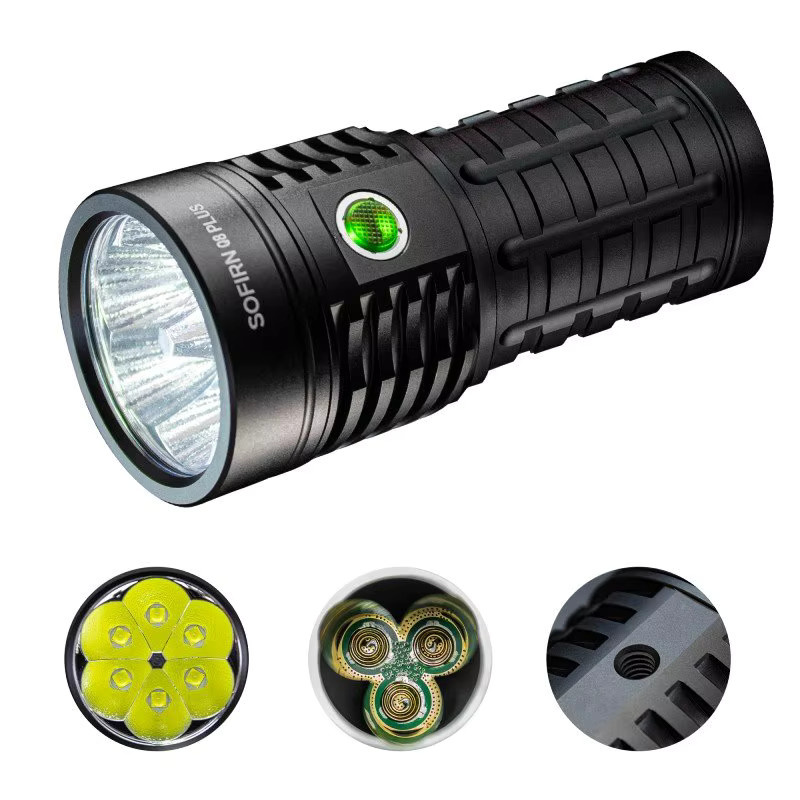 Sofirn Q8 Plus LED-Taschenlampe in Schwarz mit 16000 lm, USB-C wiederaufladbar und Anduril 2.0 - Bild 5