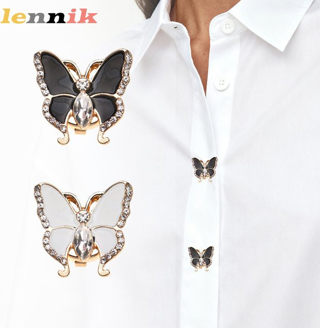 LENNIK Manschettenknöpfe 3D-Schmetterling, Kristall, Unisex - Bild 1
