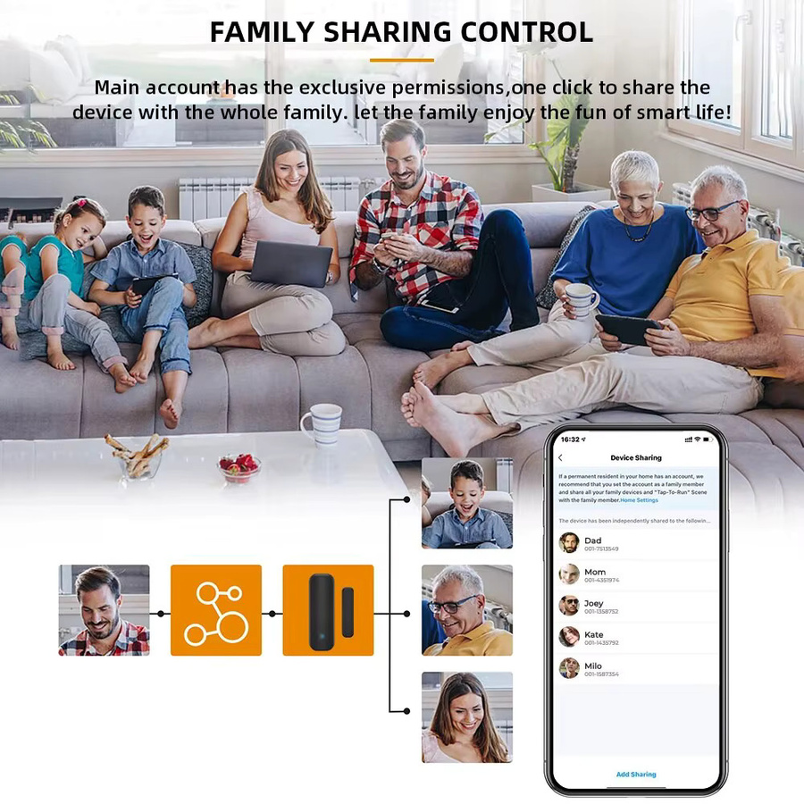 Tuya Smart Home Tür und Fenster Sensor WiFi/ZigBee Drahtloser Öffnungsdetektor in Schwarz mit App-Fernsteuerung und Alexa/Google Home Kompatibilität - Bild 5